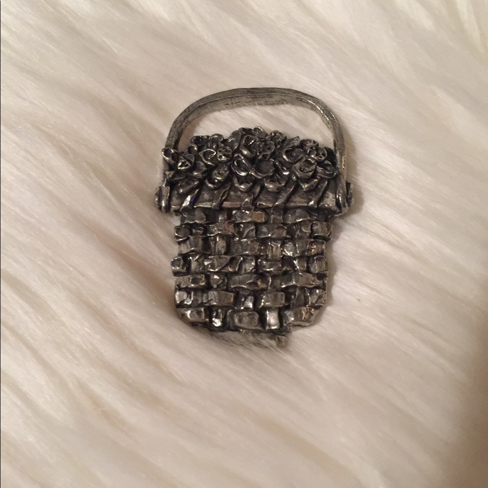 Nantucket Sheridan pewter flower basket pin